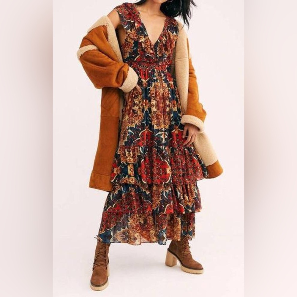 Free People Wear It Out Patterned Maxi Dress